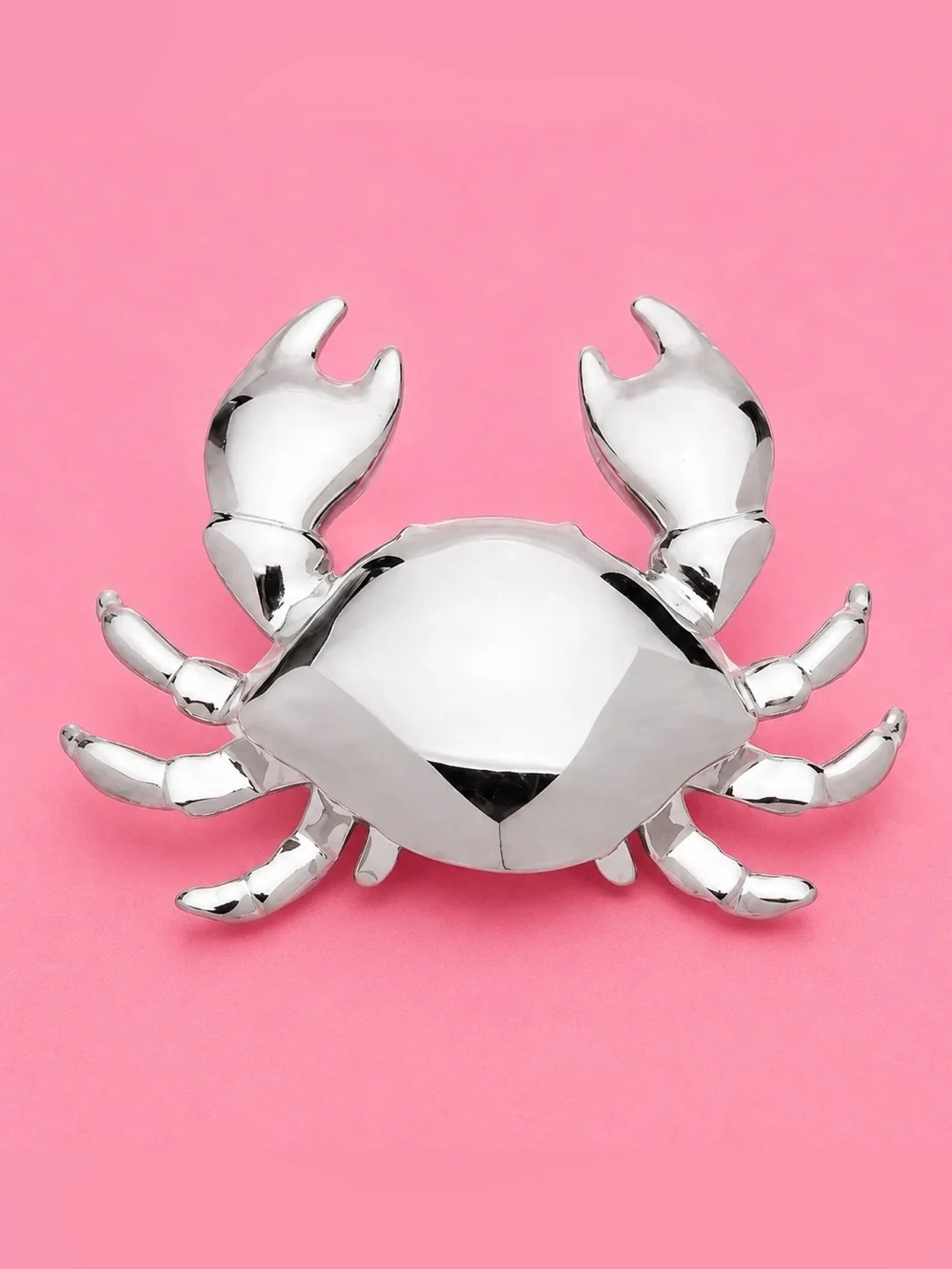 Cute Silver Crab Brooch